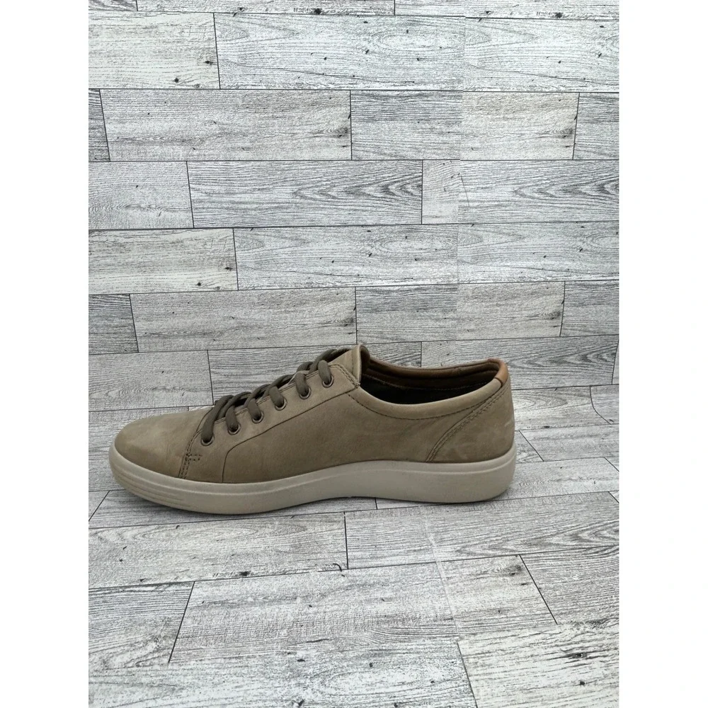 ECCO Men's Casual Sneakers Taupe Leather Lace Up Comfort Size 11 EU‎ 45
